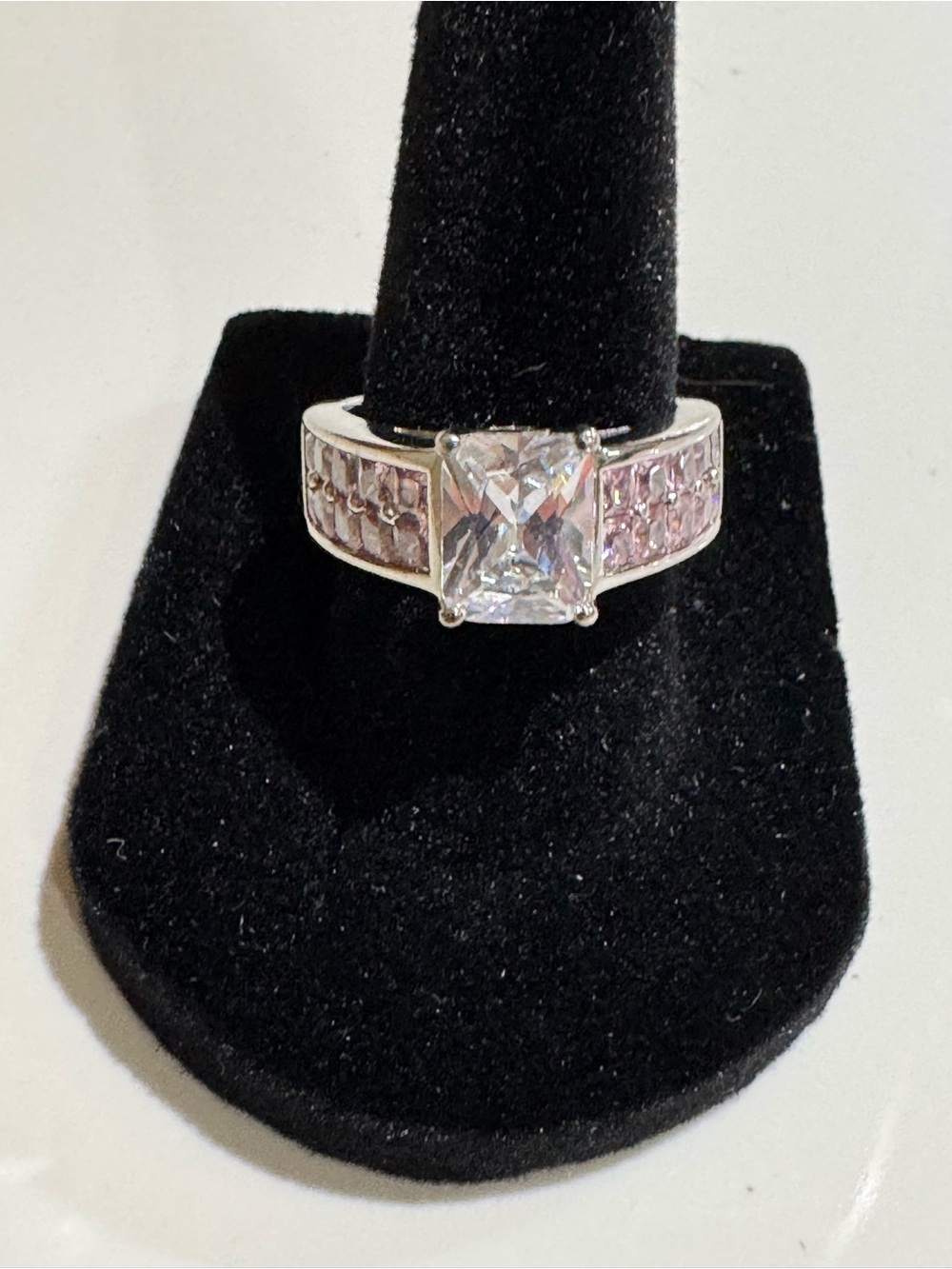 Sterling Silver Princess Cut Statement Ring